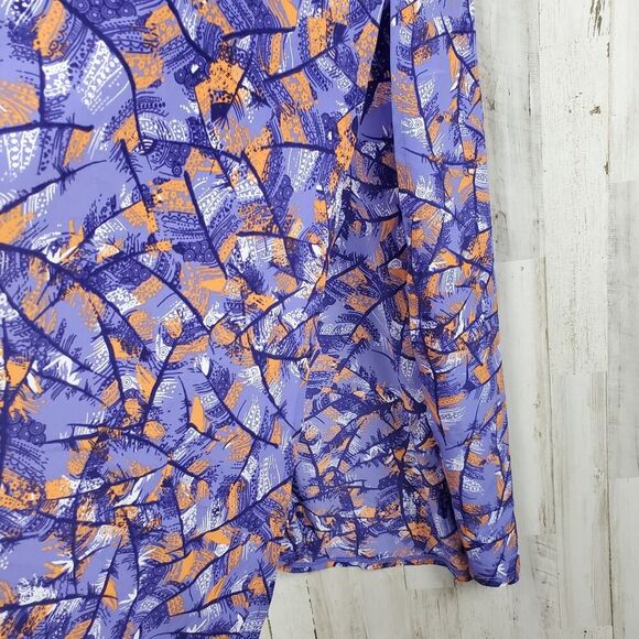 LuLaRoe Joy Duster Vest Purple Orange Size Medium - Picture 5 of 8